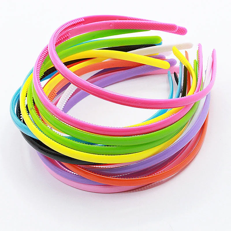 Mix Candy Colors 0.8cm Cheap Girls Thin Hair Headband Plastic Hair Band with Teeth Assorted Colors Plastic Hair Hat Ornament