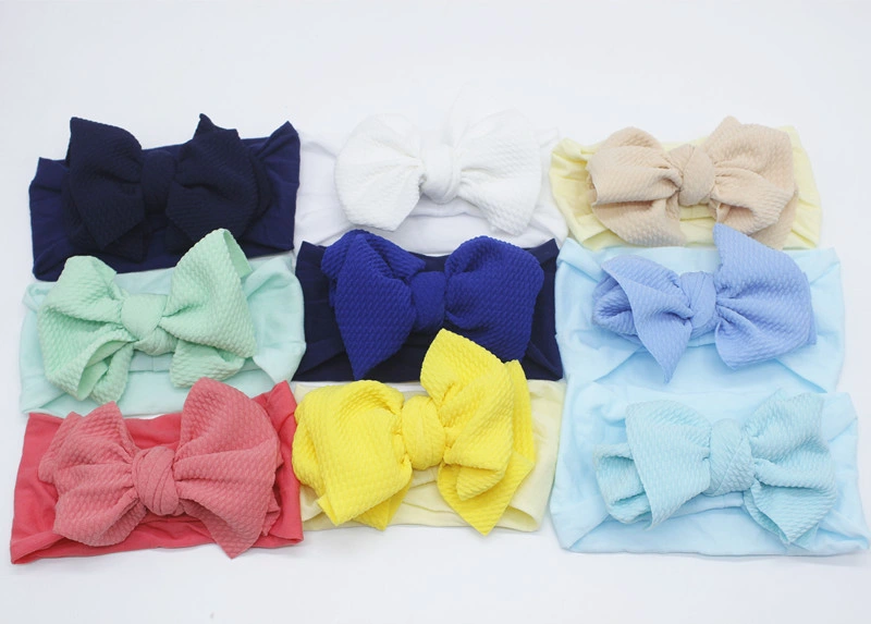 New Cute Bow Super Soft Sports Baby Knit Elastic Headband for Baby