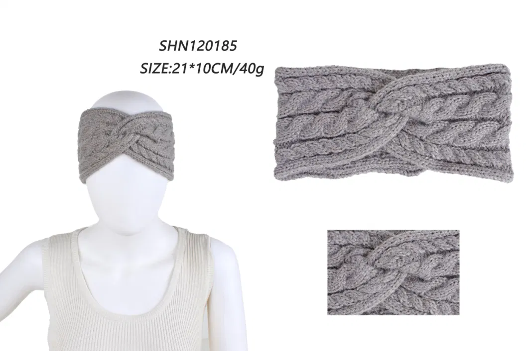 High Quality Acrylic Ladies Warm Head Wrap Winter Wide Wave Knitting Headband