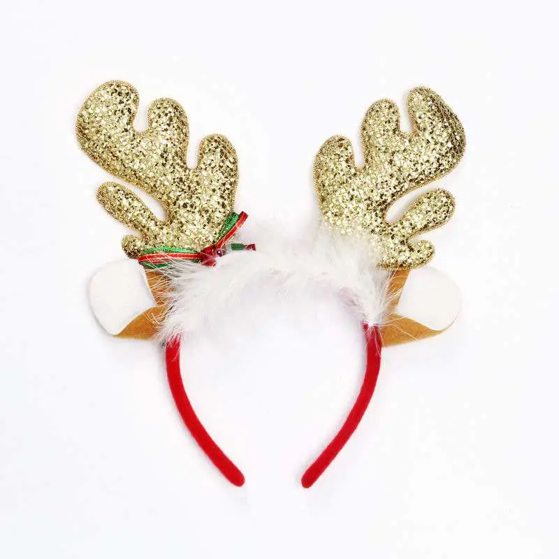 2021 Hot Sale Christmas Headband Party Hairband Reindeer Antler Sant Hat Headband