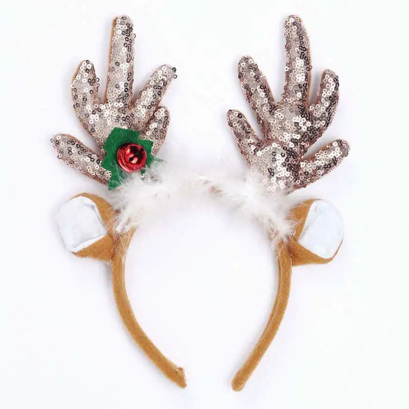 2021 Hot Sale Christmas Headband Party Hairband Reindeer Antler Sant Hat Headband