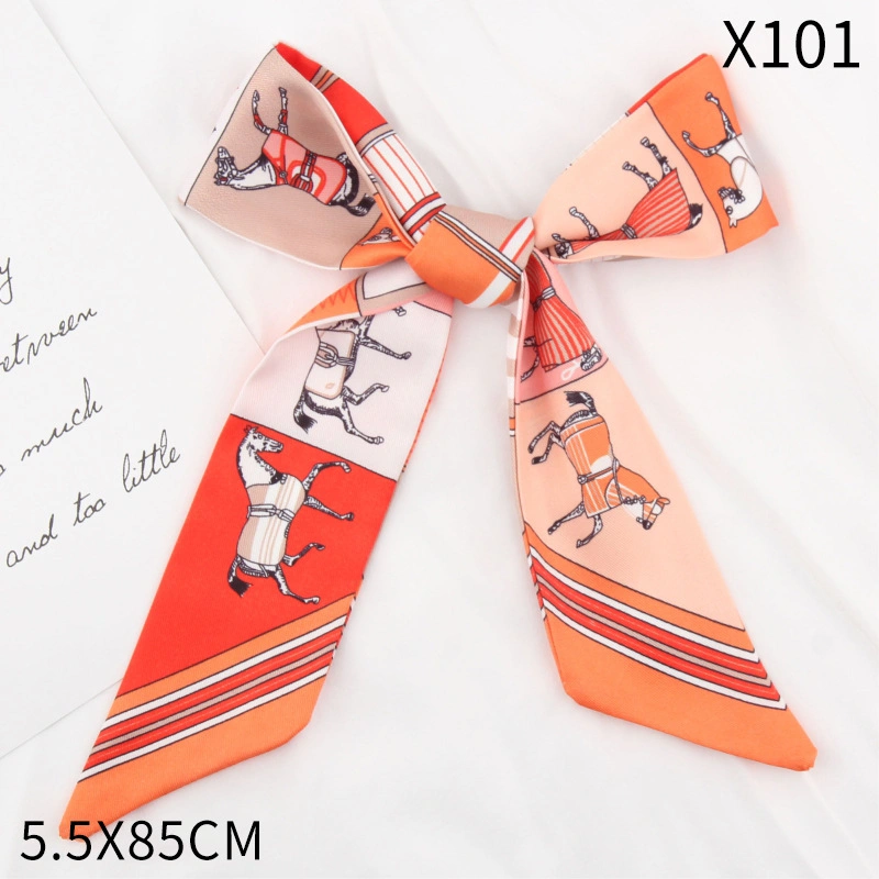 Twill War Horse Small Scarves Spring and Summer Thin Ribbon Headband