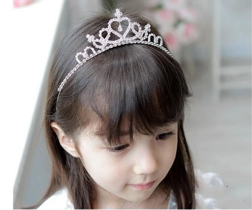 Children&prime;s Dress Accessories Crown Hairband Wholesale Headdress Shiny Rhinestones