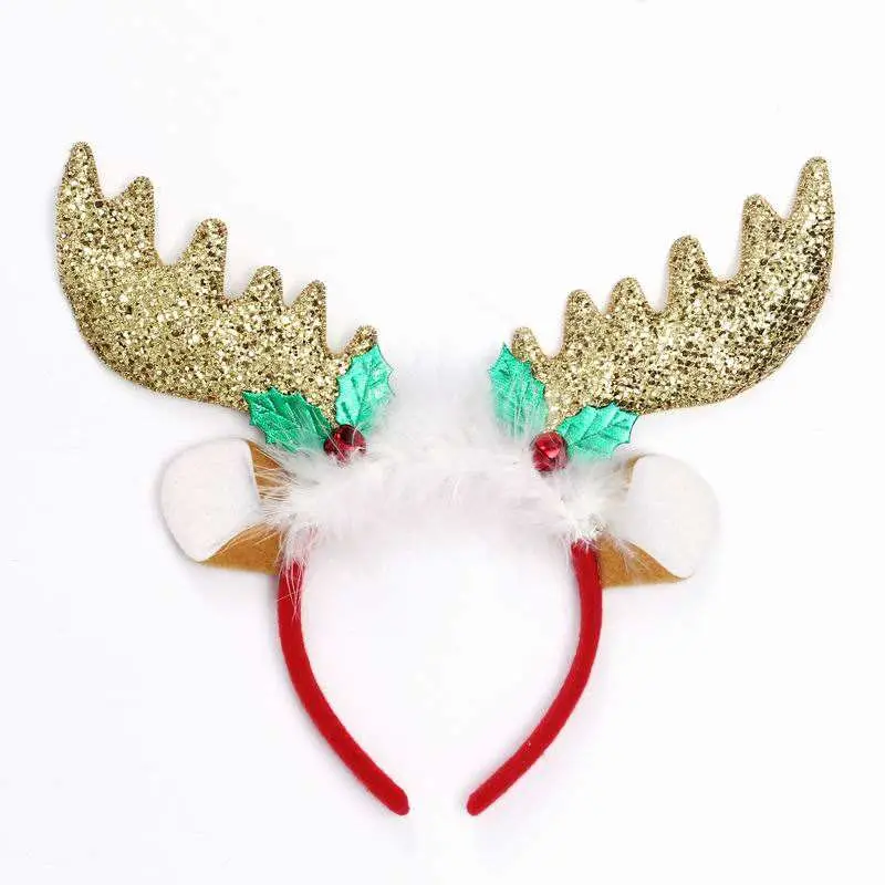 2021 Hot Sale Christmas Headband Party Hairband Reindeer Antler Sant Hat Headband