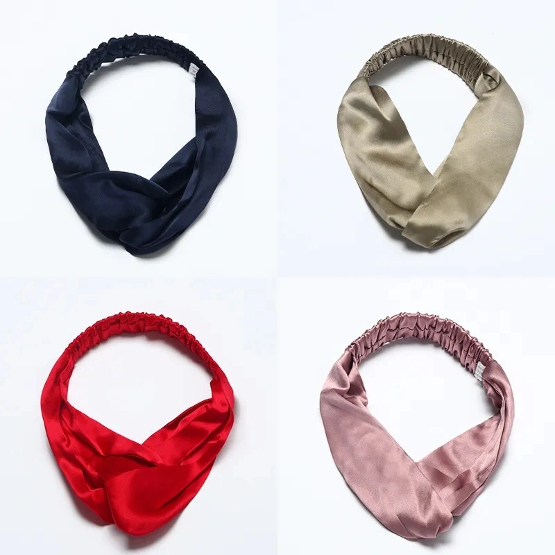 Hot Selling Wholesale 100% Pure Silk Headbands Hair Band for Women and Girls Silk Knot Headband