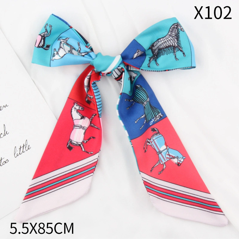 Twill War Horse Small Scarves Spring and Summer Thin Ribbon Headband