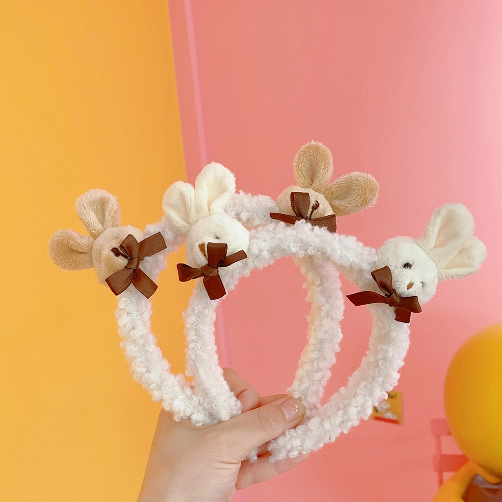 Fluffy Bear Rabbit Hair Hoop Cute Rabbit Headbandb Hair Band Headdress