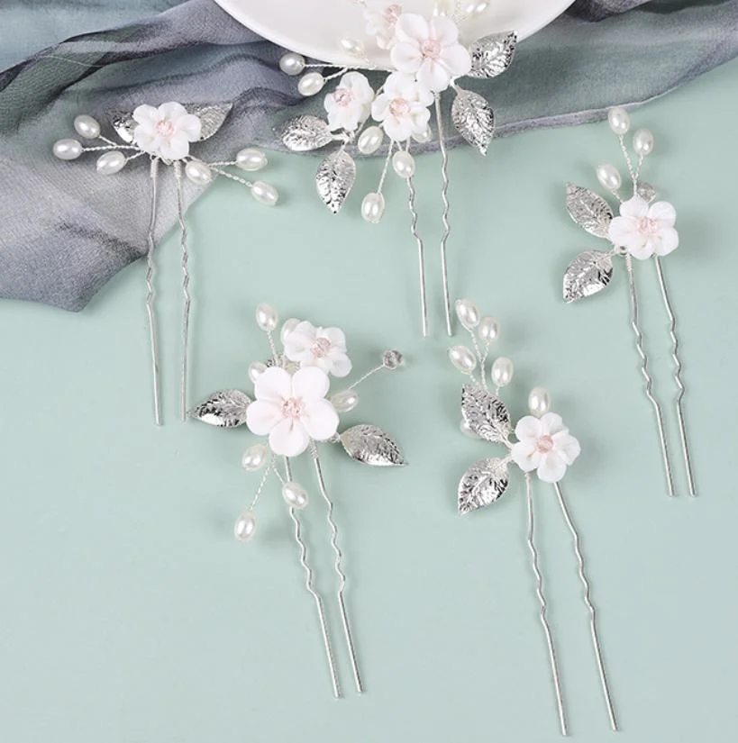 Wedding Bridal Ceramic Flower Hair Pin Hair Comb Headpiece Headband