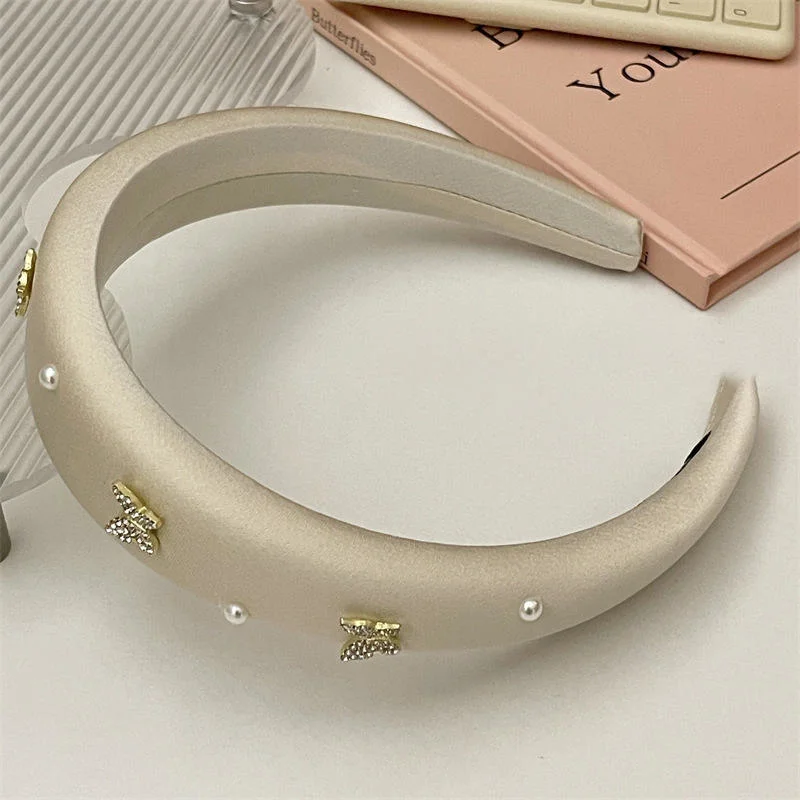 Pearl Butterfly Hair Hoop Fancy Headbands for Women Girls