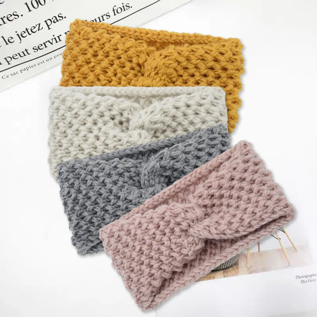 Hot Selling Crochet Stretchy Hair Band Knit Ear Warmer Headband Soft Warm Womens Knitted Headband