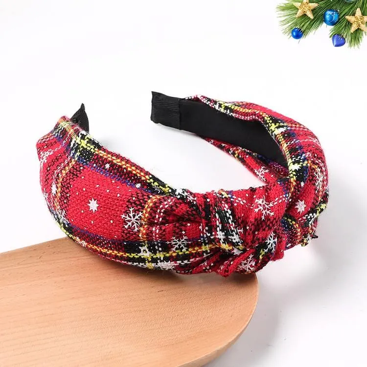 Winter Cloth Width Hair Band Christmas Party Hair Accessories Bowknot Christmas Headband for Women