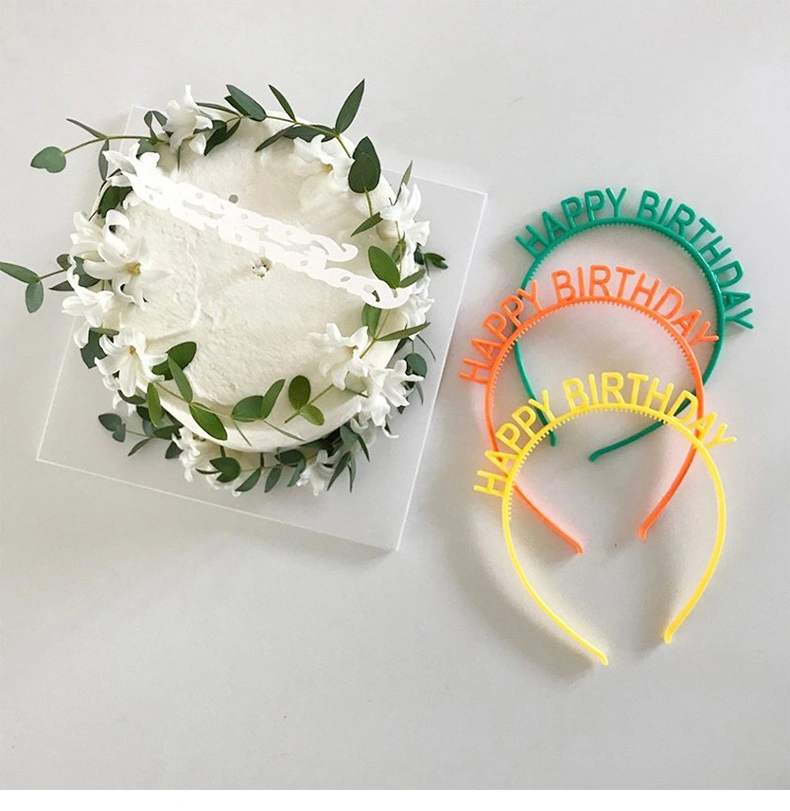 Korean-Style Colorful Happy Birthday Headband for Birthday Party Decoration