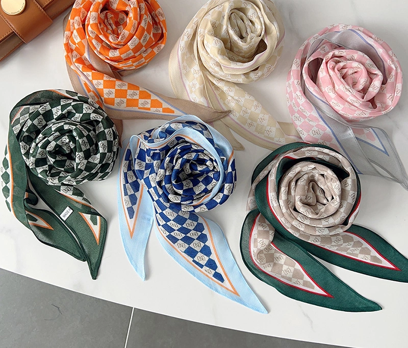 Fashion Bevel Long Scarf Print Scarf South Korea All - Around 50*180cm Ribbon Long Hair Belt Women Decorative