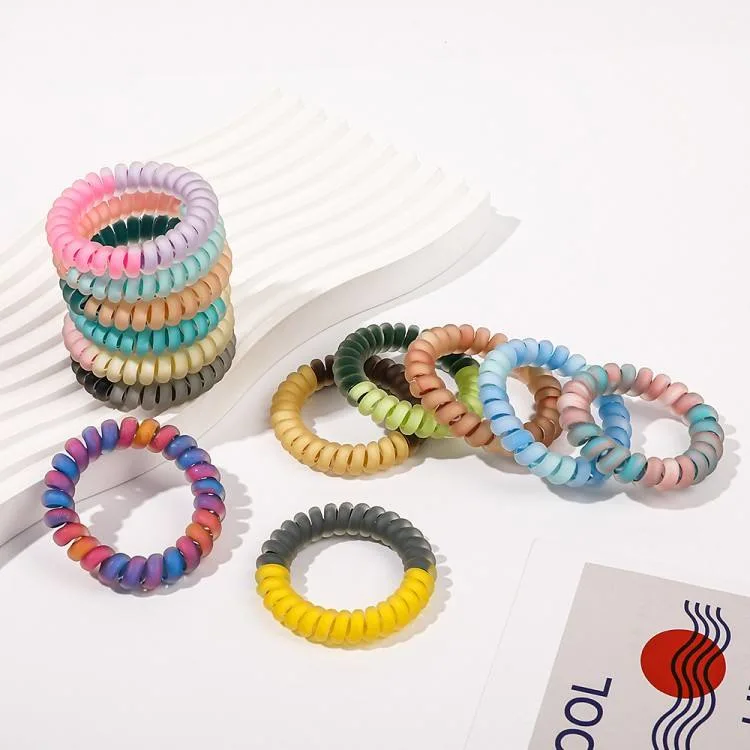 Telephone Wire Spiral Coil Hair Ties Elastic Hair Bands