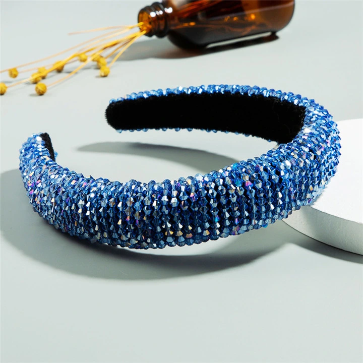 Ea034 Sparkle Fashion Velvet Padded Women Headbands Crystal Hairbands Wedding Party Prom Diamond Rhinestone Luxury Hair Headband