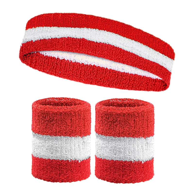 Wristbands Sweatbands Colorful Striped Sweatband Set for Men and Women