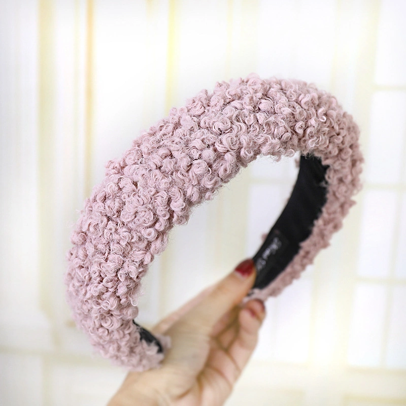 Hot Selling Sponge Wide Edge Hair Band Netflix Simple and Versatile Pearl Rhinestone Velvet Headband