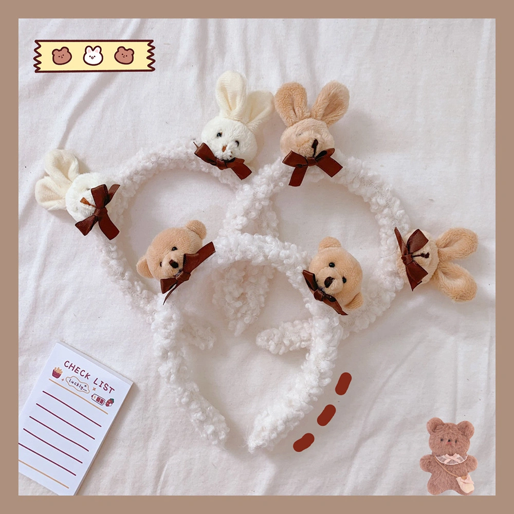 Fluffy Bear Rabbit Hair Hoop Cute Rabbit Headbandb Hair Band Headdress