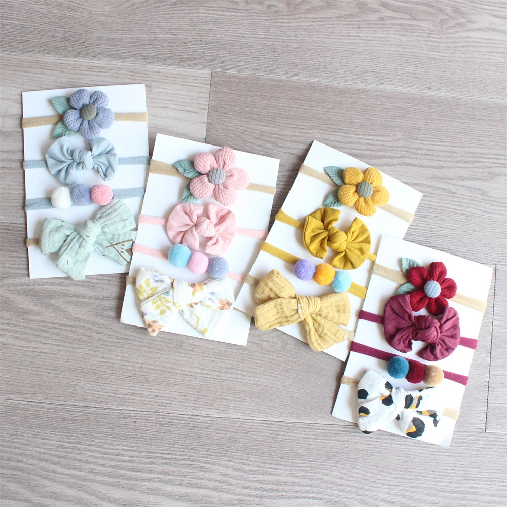 4 Baby Flower Ball Ball Bow Headband Set Headbands for Baby