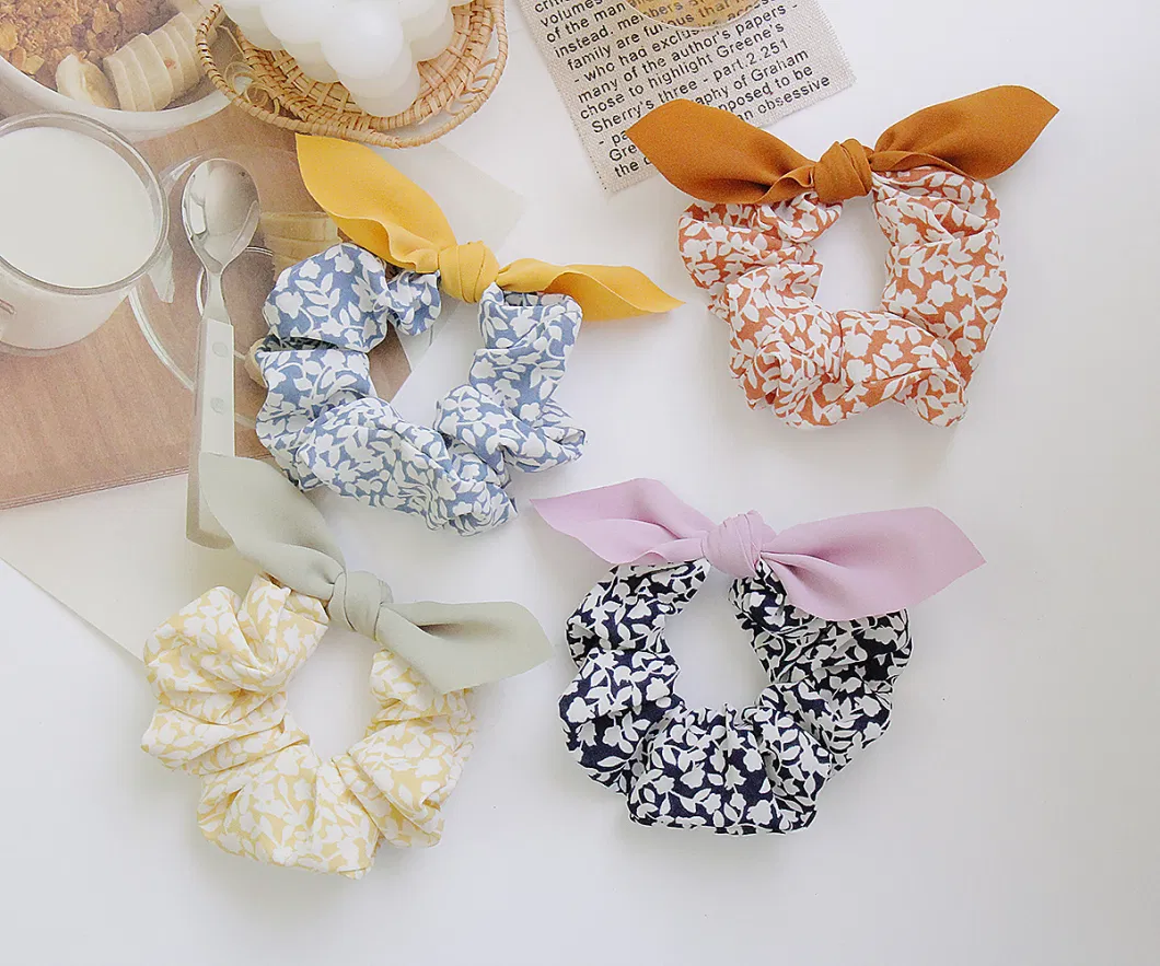 Fashion Colorful Bowknot Hair Tie Fabric Girls Elastic Hair Band