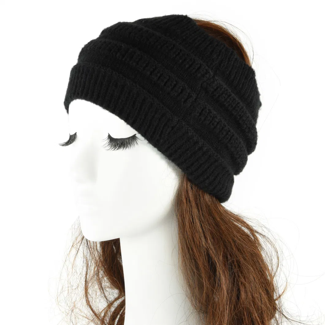 Fashion Warm Knitted Textured Headband with Multifunction Hood Leisure Cap