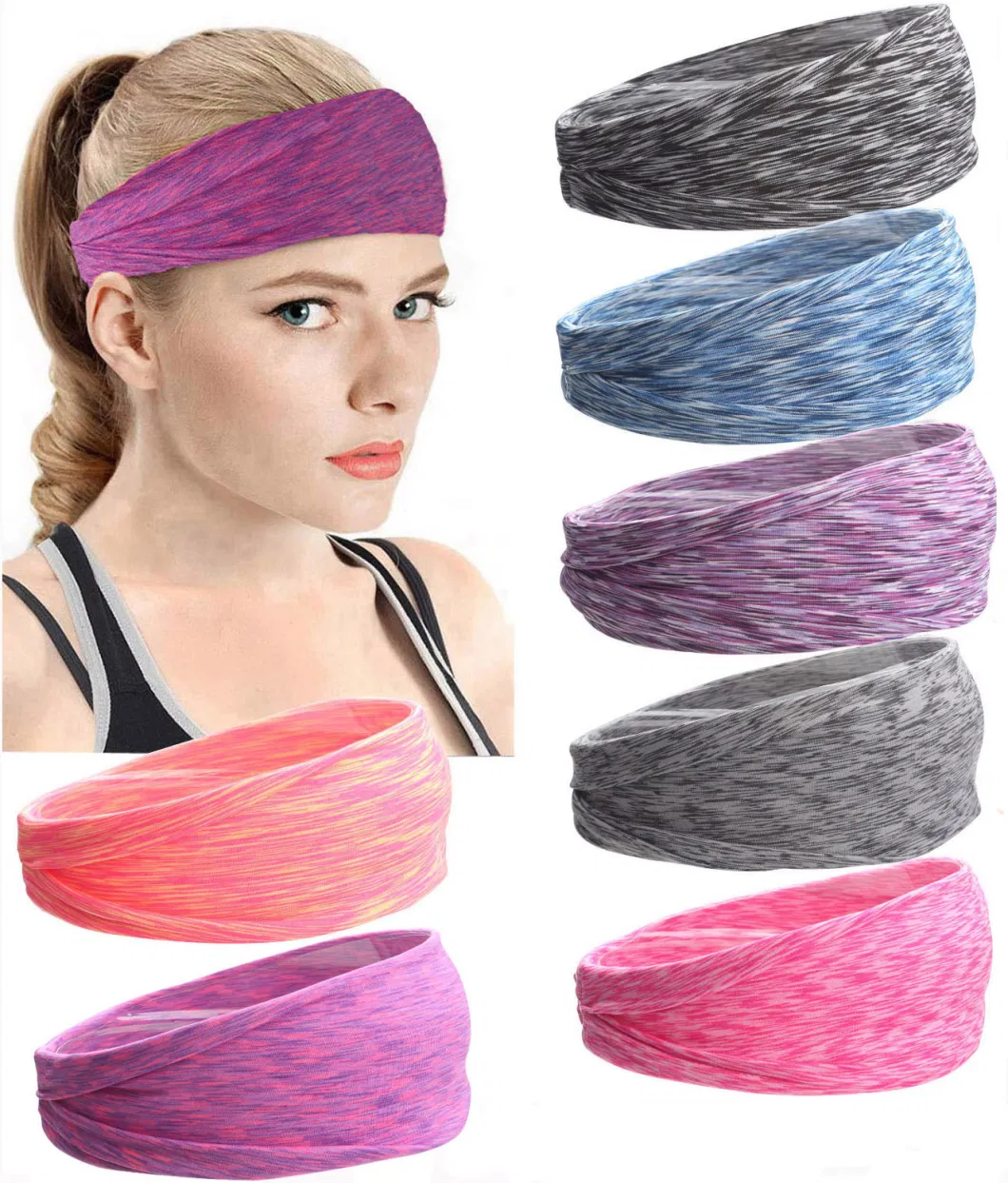 Sports Headbands Yoga Headbands Fitness Sweat Absorbent Running Headbands Men and Women Sports Headbands