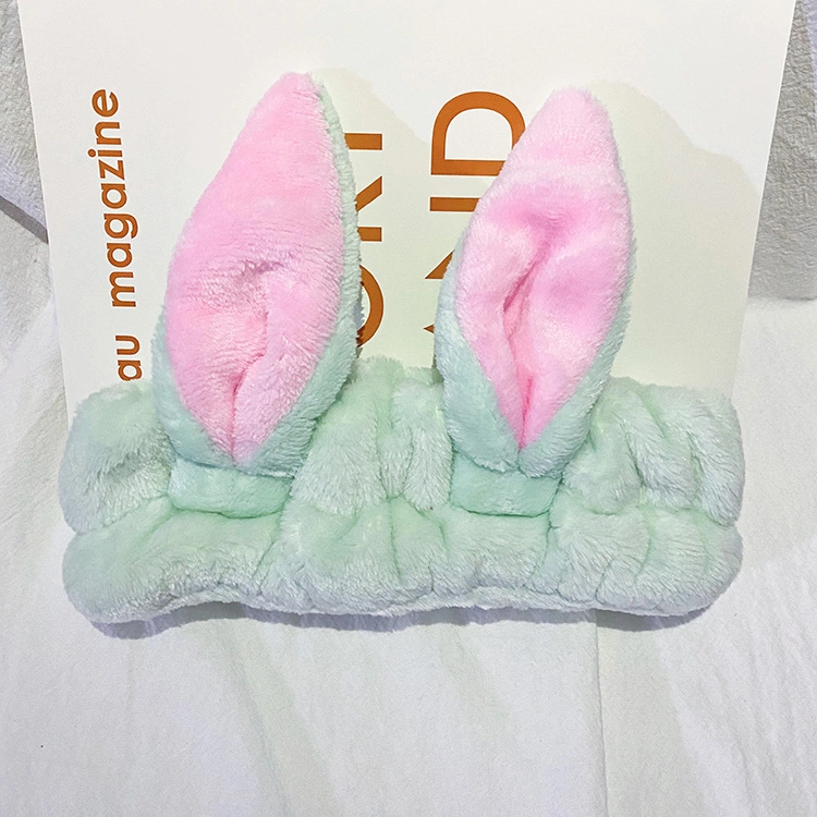 Bunny Ear Cosmetic Headband Fashion Cute Fluffy Elastic Makeup Headband Hairband for Shower, Face Washing, Facial Mask, SPA, Cosplay, Party