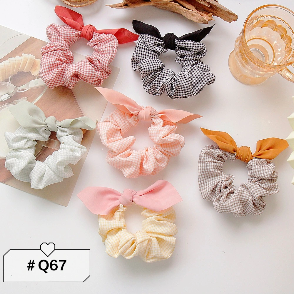 Fashion Colorful Bowknot Hair Tie Fabric Girls Elastic Hair Band