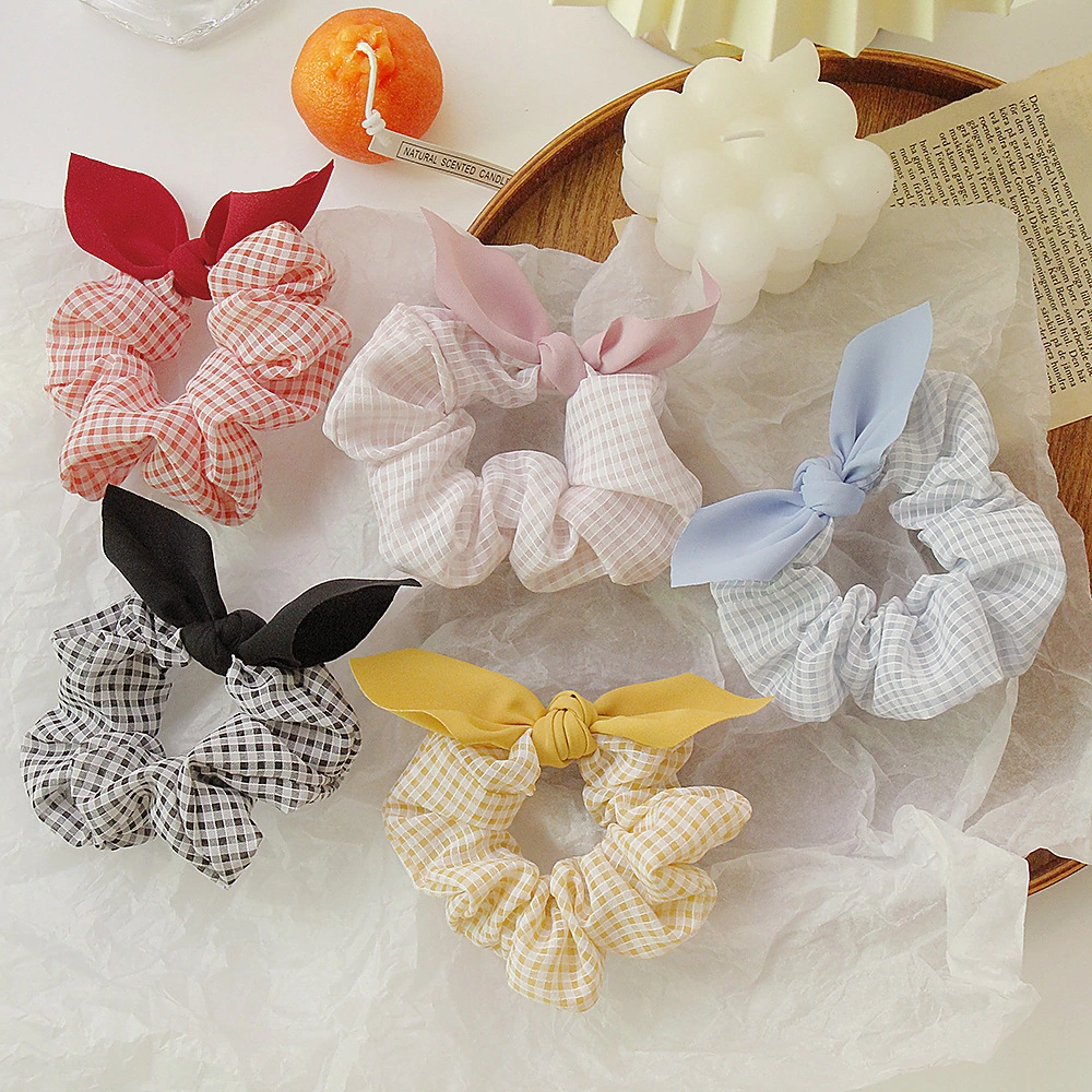 Fashion Colorful Bowknot Hair Tie Fabric Girls Elastic Hair Band