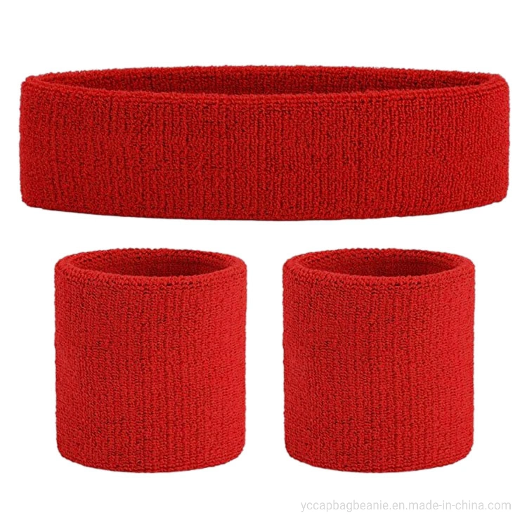 Custom 100%Cotton Sports Sweat Soft Wristband Headband