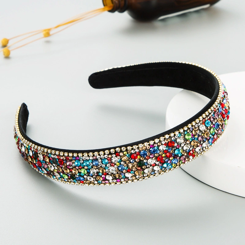 Custom Sparkle Rhinestone Beaded Headband Sponge Statement Headband Crystal Hair Accessories