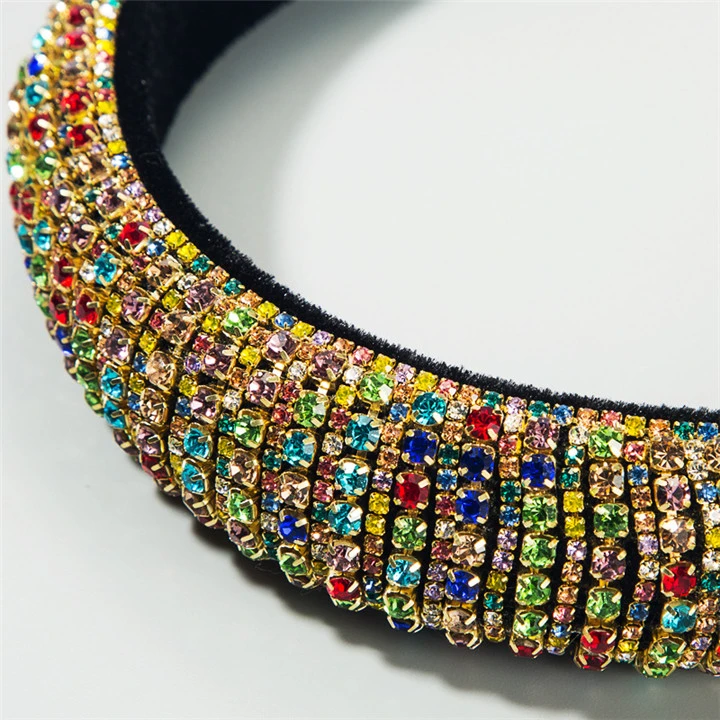 Ea033 2020 Luxury Sponge Padded Women Bling Rhinestone Headbands Girls Fashion Headpiece Full Bead Crystal Diamond Headband