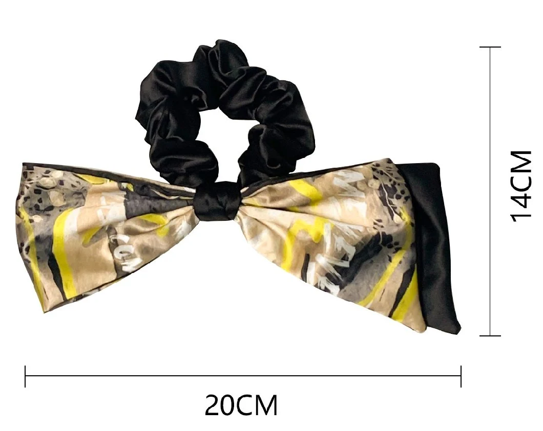 Spring New Set of Three Retro Hundred Hair Ring Female Fashion Stretch Satin Digital Bow Hair Band