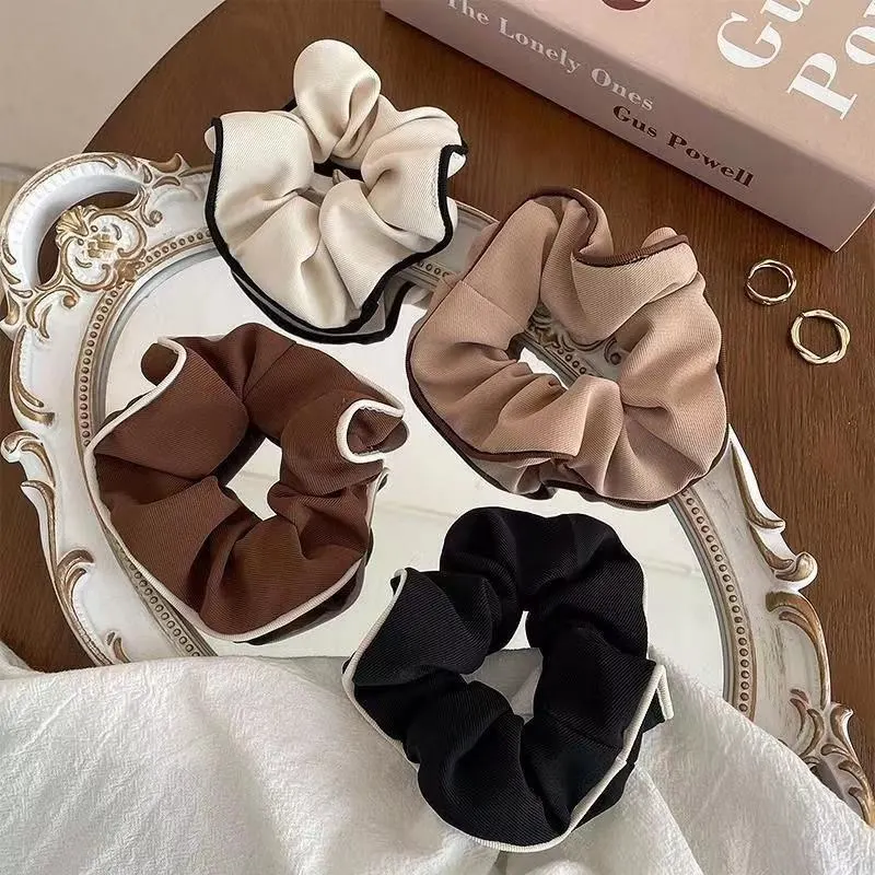 Trendy New Design Satin Elastic Scrunchies Women Girls Hair Tie Bands Accessory