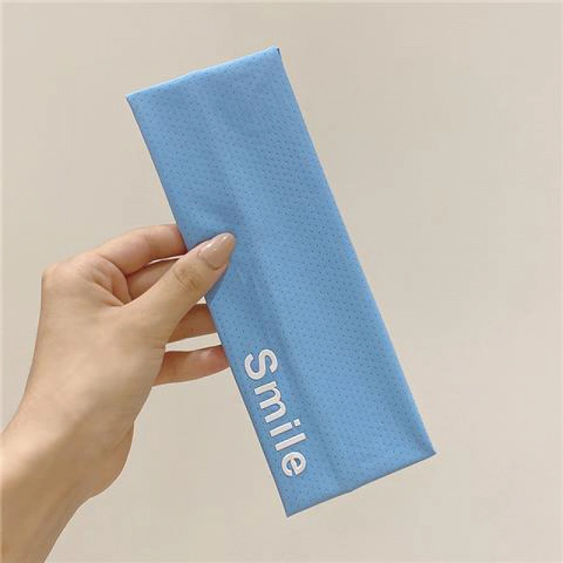 Sweat-Absorbing Headband with Breathable Knit Lettering Wide-Brimmed Summer Cool