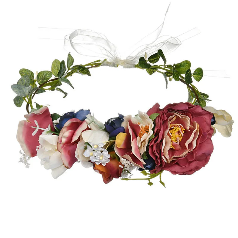 Festival Wedding Flower Big Rose Crown Headbands