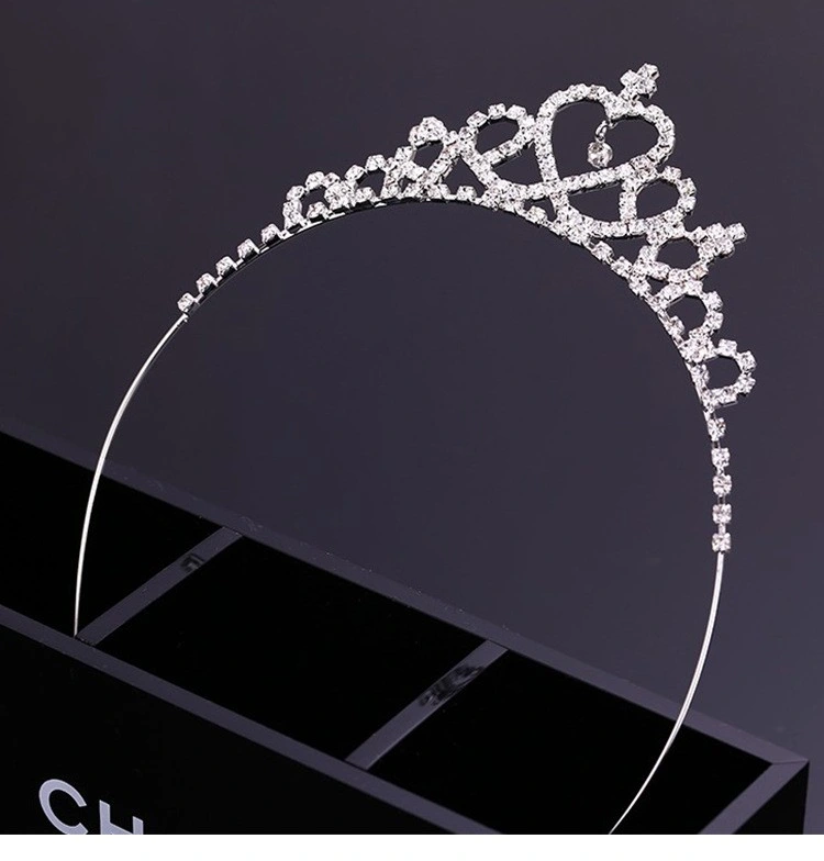 Children&prime;s Dress Accessories Crown Hairband Wholesale Headdress Shiny Rhinestones