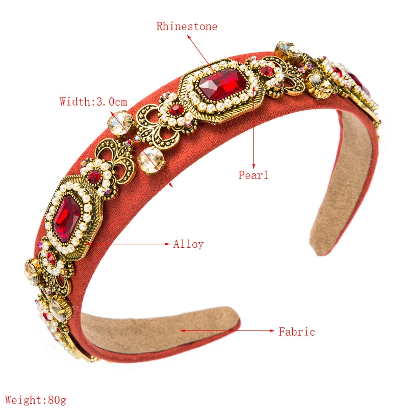 Bling Headbands Vintage Women Hairband Accessories Bedazzled Diamond Baroque Crystal Crown Luxury Rhinestone Headband