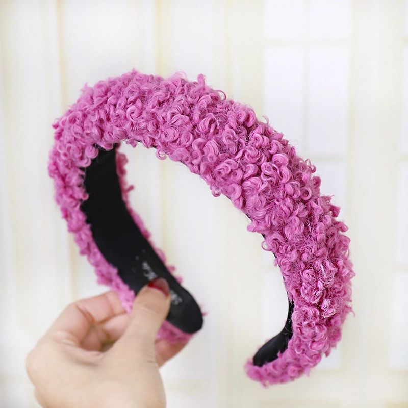 Hot Selling Sponge Wide Edge Hair Band Netflix Simple and Versatile Pearl Rhinestone Velvet Headband