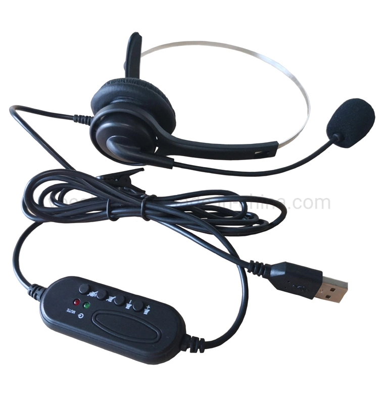 USB Computer Telephone Headset Telephone Binaural Call Center USB Noise Canceling Headset