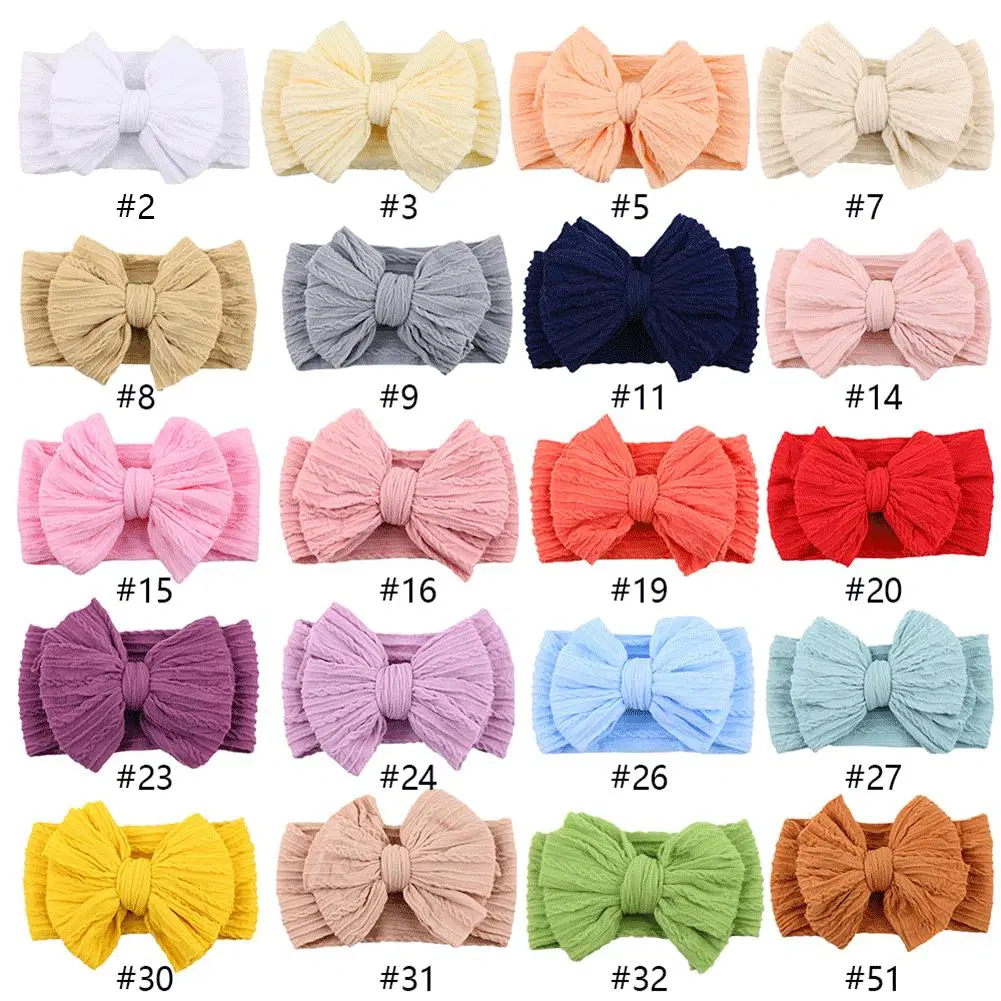 Bow Nylon Layers Headwear Kids Elastic Turban Headwraps Newborn Headband