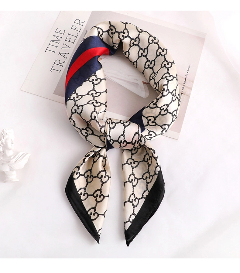 Wholesale Silk Square Women Satin Shawl Wrap Hijab Female Hair Band Scarf