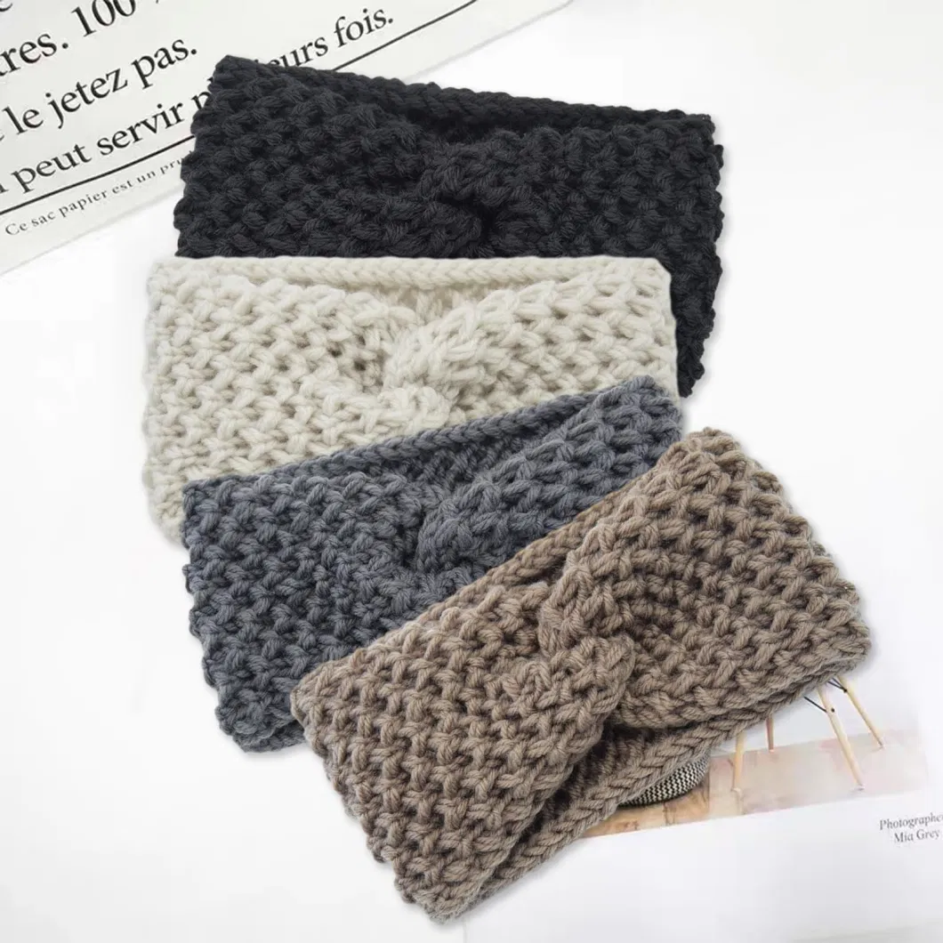 Hot Selling Crochet Stretchy Hair Band Knit Ear Warmer Headband Soft Warm Womens Knitted Headband