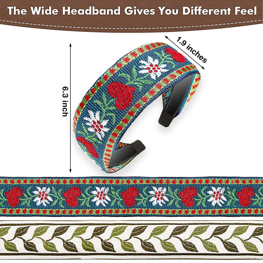 Wholesale Thin Hard Plastic Headband with Teeth Wide Headbands Vintage Ethnic Style Hair Band Padded Headband