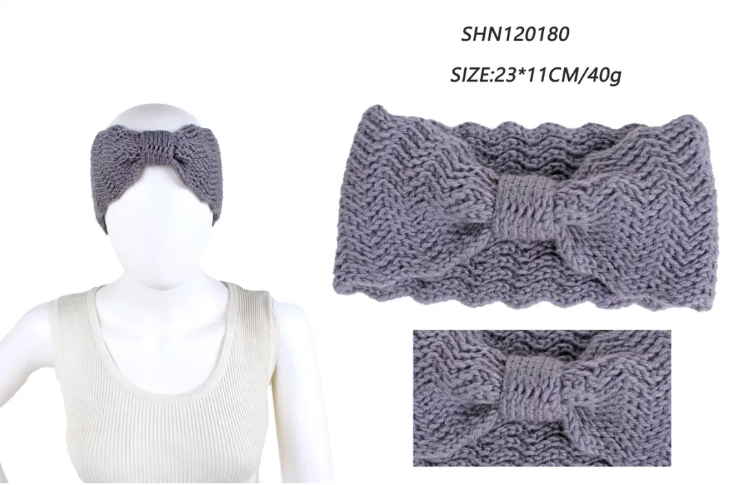 High Quality Acrylic Ladies Warm Head Wrap Winter Wide Wave Knitting Headband