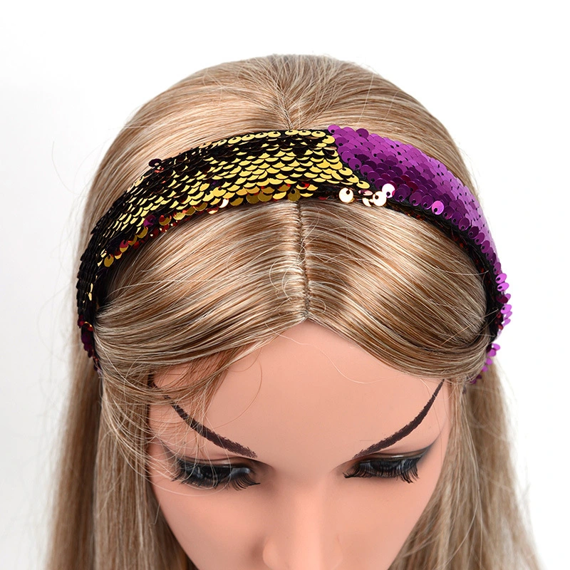 Mermaid Phosphorus Head Hoop Sequins Hair Band Shiny Headgear Laser Reflective Headbands