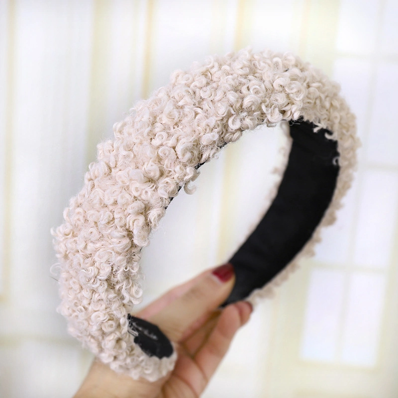 Hot Selling Sponge Wide Edge Hair Band Netflix Simple and Versatile Pearl Rhinestone Velvet Headband