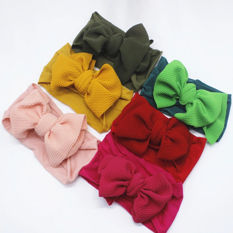 New Cute Bow Super Soft Sports Baby Knit Elastic Headband for Baby