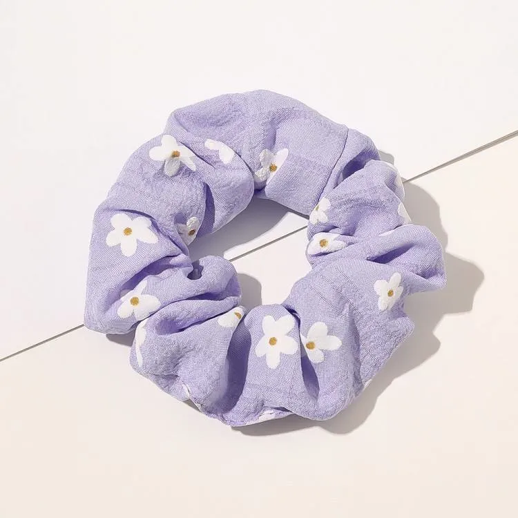 Korean Style Preppy Fabric Puff Small Flower Large Intestine Hair Ring Simple Elastic Headband