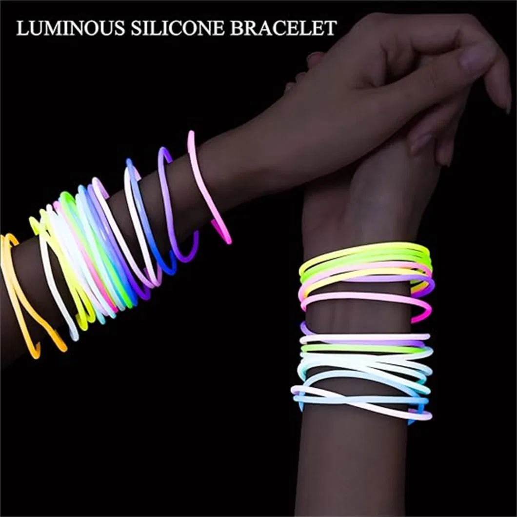 Glow Silicone Jelly Bracelets Girls Women Hair Ties Retro Neon Wristband